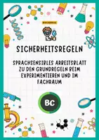 Vorschau - Arbeitsblätter - Sicherheitsregeln im Fachraum - Arbeitsblatt - Deckblatt