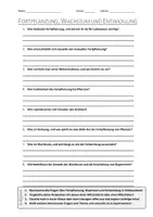 Vorschau - Arbeitsblätter - AB mit Fragen zum Thema "Fortpflanzung, Wachstum und Entwicklung" + Lösungsblatt - Deckblatt