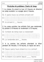 Aperçu - Feuilles d'exercices - Résolution de problèmes: Durée de temps - Page 1