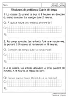 Aperçu - Feuilles d'exercices - Résolution de problèmes: Durée de temps - Page 2