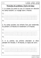 Aperçu - Feuilles d'exercices - Résolution de problèmes: Durée de temps - Page 3