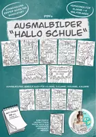 Vorschau - Spiele - Ausmalbilder "Hallo Schule" Schulstart 1.-4. Klasse - Deckblatt
