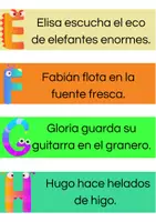 Vista previa - Tarjetas / Manipulativos - ¡Tarjetas con frases divertidas para aprender las letras! - página 2