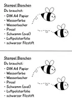 Vorschau - Stundenentwürfe - Stempel Bienchen mit Wasserfarbe, Kunst Grundschule - Seite 1