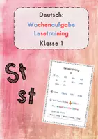 Vorschau - Arbeitsblätter - Lesetraining Wochenaufgabe Buchstabe St (Reihenfolge Zebra) - Deckblatt