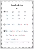 Vorschau - Arbeitsblätter - Lesetraining Wochenaufgabe Buchstabe Ä (Reihenfolge Zebra) - Seite 3