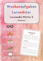 Vorschau - Arbeitsblätter - Lernwörter Wochenplan FRESCH verwandte Wörter 3 (Ableiten) - Deckblatt