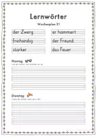 Vorschau - Arbeitsblätter - Lernwörter Wochenplan FRESCH verwandte Wörter 3 (Ableiten) - Seite 3