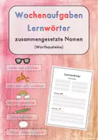 Vorschau - Stationenlernen - Lernwörter Wochenplan FRESCH zusammengesetzte Nomen - Deckblatt