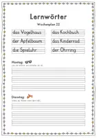 Vorschau - Stationenlernen - Lernwörter Wochenplan FRESCH zusammengesetzte Nomen - Seite 3
