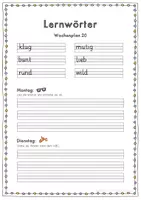 Vorschau - Arbeitsblätter - Lernwörter Wochenplan FRESCH Adjektive weiterschwingen 1 - Seite 3
