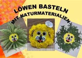 Vorschau - Mal- und Bastelvorlagen - Löwen basteln mit Naturmaterialien - Seite 1