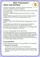 Vorschau - Arbeitsblätter - Jesus und Zachhäus - Der Zöllner Zachäus - Fingerpuppen - Seite 1