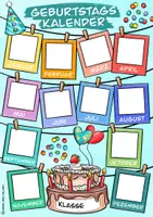 Vorschau - Spiele - Poster & Ausmalbild Geburtstagskalender / Classroom Management - Seite 1