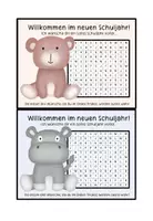 Vorschau - Bildkarten - Willkommensgruß - Orakel zum neuen Schuljahr - Schulstart - Suchsel - Klasse 2,3,4 - Seite 1