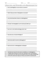 Vorschau - Arbeitsblätter - AB mit Fragen zum Thema "Ursachen und Gefahren von Abhängigkeiten" + Lösungsblatt + Infografiken - Deckblatt