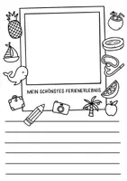 Vorschau - Arbeitsblätter - Mein schönstes Ferienerlebnis - Rückblick auf die Sommerferien - Schreiben & Malen - Seite 3