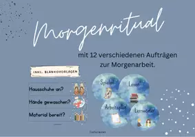 Vorschau - Aufgabenkarten - Morgenritual - blaue Version - Deckblatt