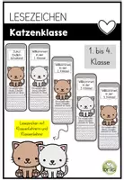 Vorschau - Arbeitsblätter - Lesezeichen - Katzenklasse - Geschenk zum Schulstart - Deckblatt