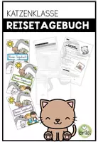 Vorschau - Arbeitsblätter - Reisetagebuch Katzenklasse (Klassenmaskottchen) - Reise - Deckblatt