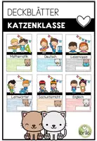 Vorschau - Arbeitsblätter - Deckblätter Katzenklasse – Schnellhefter & Vorlagen für Grundschule - Deckblatt