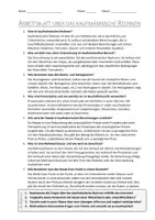 Vorschau - Arbeitsblätter - AB mit Fragen zum Thema "Kaufmännisches Rechnen" + Lösungsblatt + Mindmap + Infografik - Seite 3