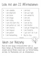 Vorschau - Mal- und Bastelvorlagen - 22 Monster Encouraging Growth Mindset Affirmations / Mutmacher Englischunterricht - Seite 1