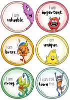 Vorschau - Mal- und Bastelvorlagen - 22 Monster Encouraging Growth Mindset Affirmations / Mutmacher Englischunterricht - Seite 2