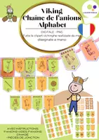 Aperçu - Matériel pour travaux manuels / dessin - Chaîne de fanions alphabet viking | avec des vikings dessinés à la main | cliparts - Page 1