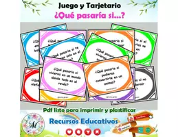 Vista previa - Juegos / Gamificación - Juego y Tarjetario ¿QUE PASARÍA SI? - Portada
