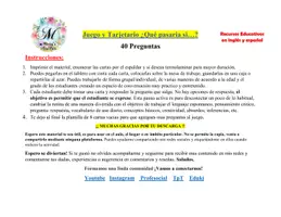 Vista previa - Juegos / Gamificación - Juego y Tarjetario ¿QUE PASARÍA SI? - página 1