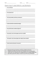 Vorschau - Arbeitsblätter - AB mit Fragen zum Thema "Werte und Normen" + Lösungsblatt + Mindmap + Infografik - Deckblatt