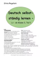 Vorschau - Arbeitsblätter - Sparpaket: Deutsch selbstständig lernen, Teil 1 und 2, ab Kl. 3, LA - Deckblatt