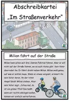 Vorschau - Aufgabenkarten - Abschreibkartei / Abschreibtexte "Im Straßenverkehr" DaZ / DaF / Deutsch - Seite 1