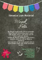 Vorschau - Mal- und Bastelvorlagen - Wimpelkette zum Thema EINSCHULUNG in den Farben des Regenbogens - Seite 1