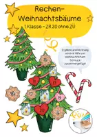 Vorschau - Fördermaterial/Inklusion - Rechen-Weihnachtsbäume 1. Klasse Zahlenraum 20 mit ZÜ - Deckblatt
