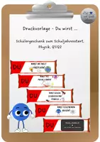 Vorschau - Anderer Materialtyp - Druckvorlage: Schülergeschenke zum Schulstart (Du wirst ...) - Physikedition - Deckblatt