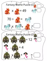 Vorschau - Stationenlernen - Fantasy(2) Mathematikrätsel (Level 1) - Seite 3