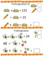 Vorschau - Arbeitsblätter - Frühling Mathematikrätsel (Level 1) - Seite 3