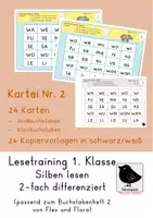 Vorschau - Stationenlernen - Lesetraining mit Leseteppich - Silben lesen im 1. Schuljahr (passt zu Flex und Flora) - Deckblatt