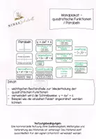 Vorschau - Poster - Wandplakat - quadratische Funktionen / Parabeln - Deckblatt