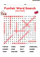 Vista previa - Hojas de trabajo - Funfair Wordsearch! - página 3