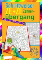 Vorschau - Stationenlernen - Stufe 6d: Automatisierung des schrittweisen Zehnerübergangs ZE+ZE (Typ 43+28): Kreuzzahlrätsel und Spirale (± Lehrgang Zahlenraum 100, Stufe 6/8) - Deckblatt