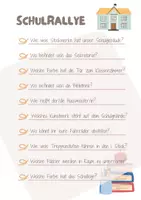 Vorschau - Aufgabenkarten - Fragen für eine Schulrallye - Deckblatt