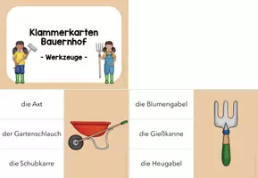 Vorschau - Stationenlernen - Klammerkarten - Werkzeuge auf dem Bauernhof (Kl. 1/2) - Seite 3
