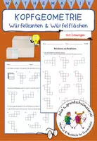 Vorschau - Arbeitsblätter - Kopfgeometrie "Würfelkanten und Würfelflächen" - Geometrie /Würfel - mit Lösung - Deckblatt