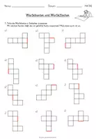 Vorschau - Arbeitsblätter - Kopfgeometrie "Würfelkanten und Würfelflächen" - Geometrie /Würfel - mit Lösung - Seite 1