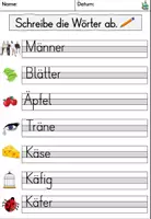 Vorschau - Arbeitsblätter - Umlaut / Buchstabe Ä - Buchstabenübungen - Buchstabenlehrgang DaZ / Deutsch - Seite 3