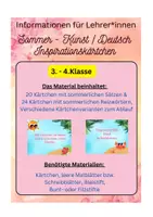 Vorschau - Stundenentwürfe - Sommer - Kunst /Deutsch - Inspirationskärtchen - Seite 1