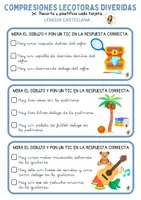 Vista previa - Tarjetas / Manipulativos - 🤔 TARJETAS DE COMPRENSIONES LECTORAS DIVERTIDAS 🤓🧠 - Portada